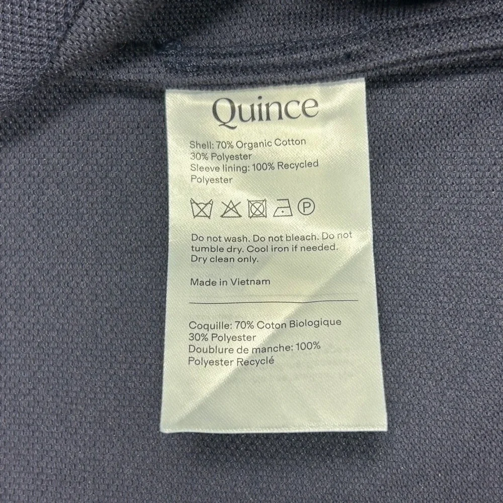 NEW Quince Cotton Pique Knit Blazer Unlined Sport Coat Mens Size M Navy Blue New